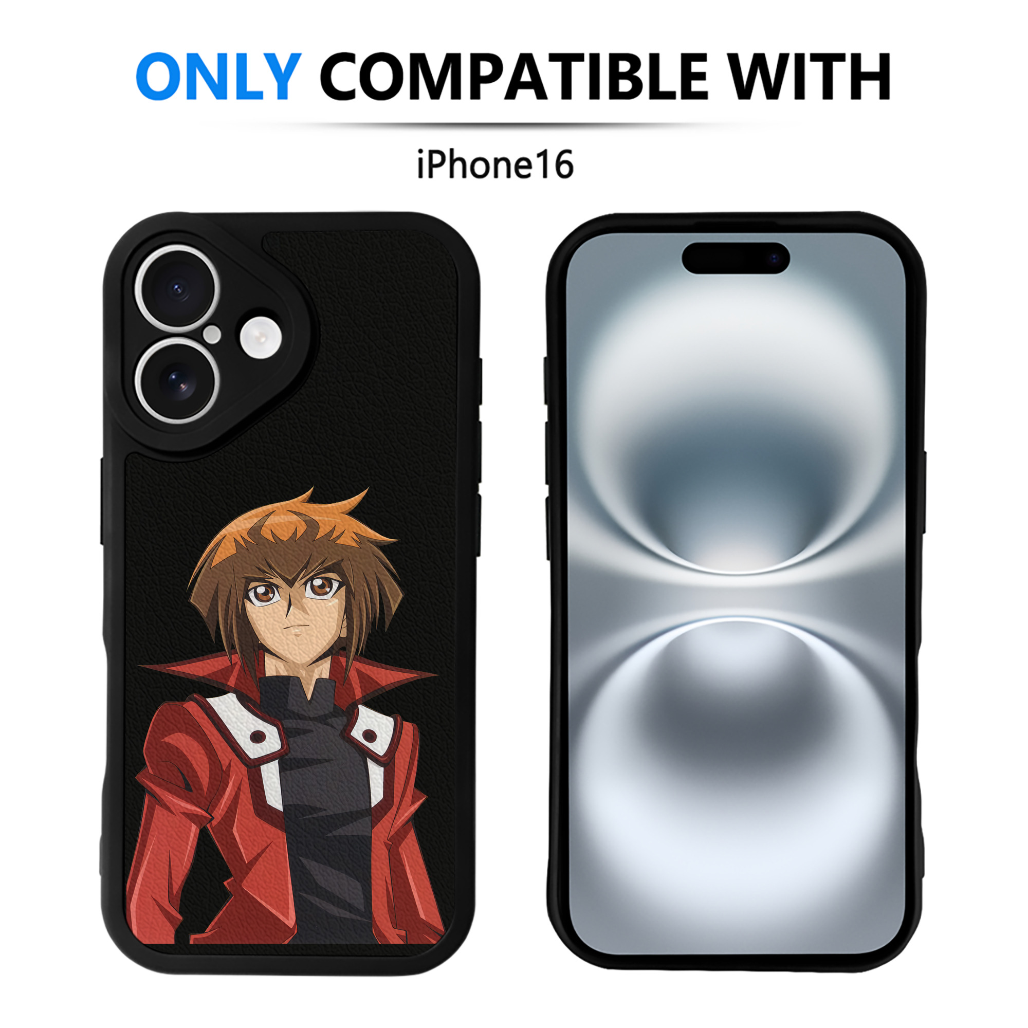 （画像用） 遊☆戯☆王 Yu-Gi-Oh! 【iPhone 16シリーズ対応】シリコンスマホケース（レザー調） 材質：シリコン